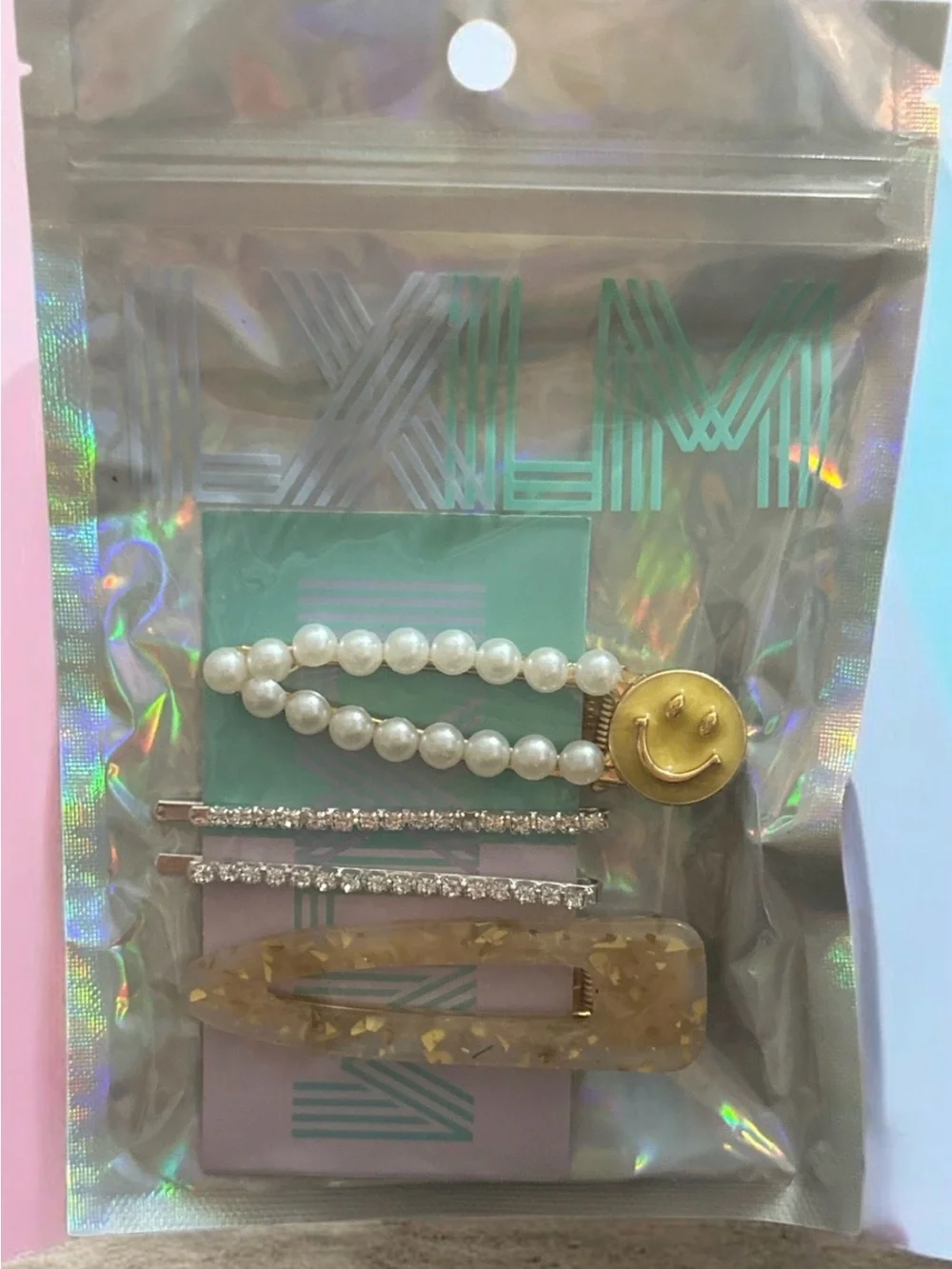 Pearl & Gold Smile Hair Clip Set - Women Accessories 2017